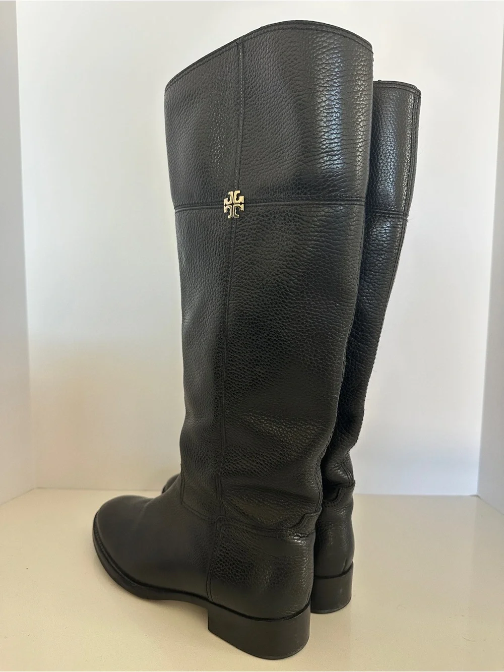Tory Burch Jolie Leather Riding Boots Size 9.5 Black